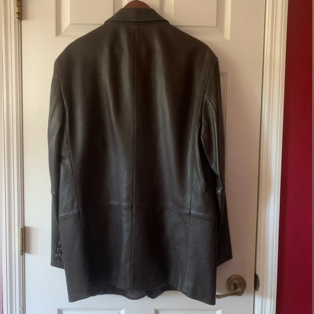 Jos A.Bank Brown Lambskin Leather Blazer - Picture 5 of 10